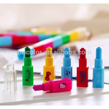 Multi section building block rainbow wax crayon